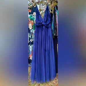 Luxxel blue flowy, dreamy tulle dress